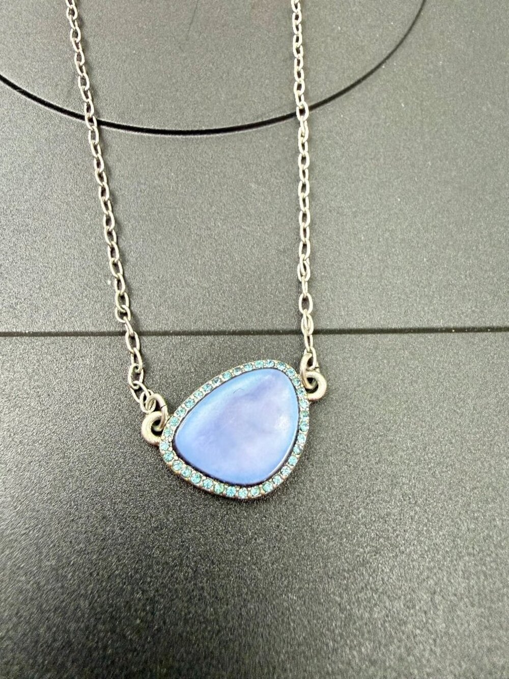 Lia Sophia Blue Crystal & Rhinestones Pendant Necklace